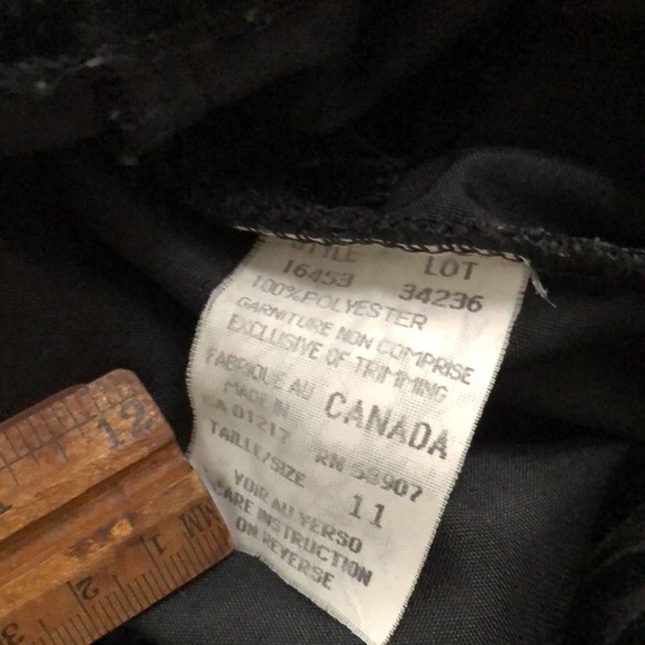 Le Chateau Vintage Devoré Velvet Burnout Wood Grain Pattern Black Pants - 11 - Picture 7 of 10